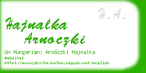 hajnalka arnoczki business card